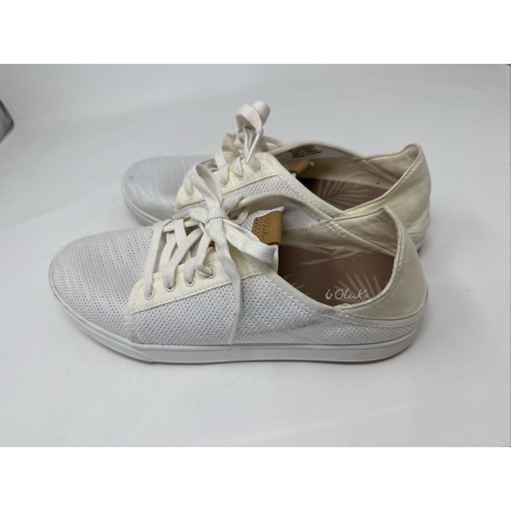 OLUKAI Pehuea Li Sneaker Women's Size 9.5 White Comfort Low Top Lace Up Shoe